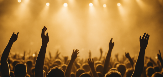 People attending a concert