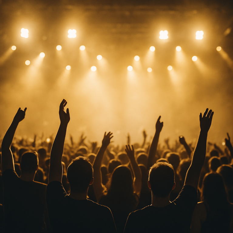 People attending a concert