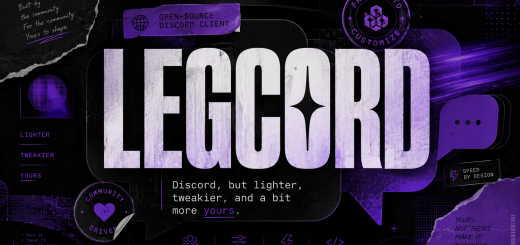 Dark editorial poster for Legcord in black and purple, with bold typography, abstract chat shapes, and underground zine-style graphic elements.