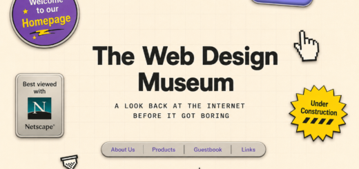Retro web design graphic with pixel cursors, buttons and an under-construction badge.